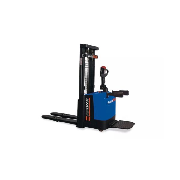 Electric high lift truck HEF1200/4 with driver's stand, lifting height 90 - 4.000 mm, load capacity 1.200 kg, SolidHub